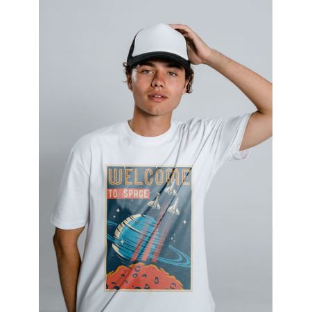 Tricou Welcome to space bumbac